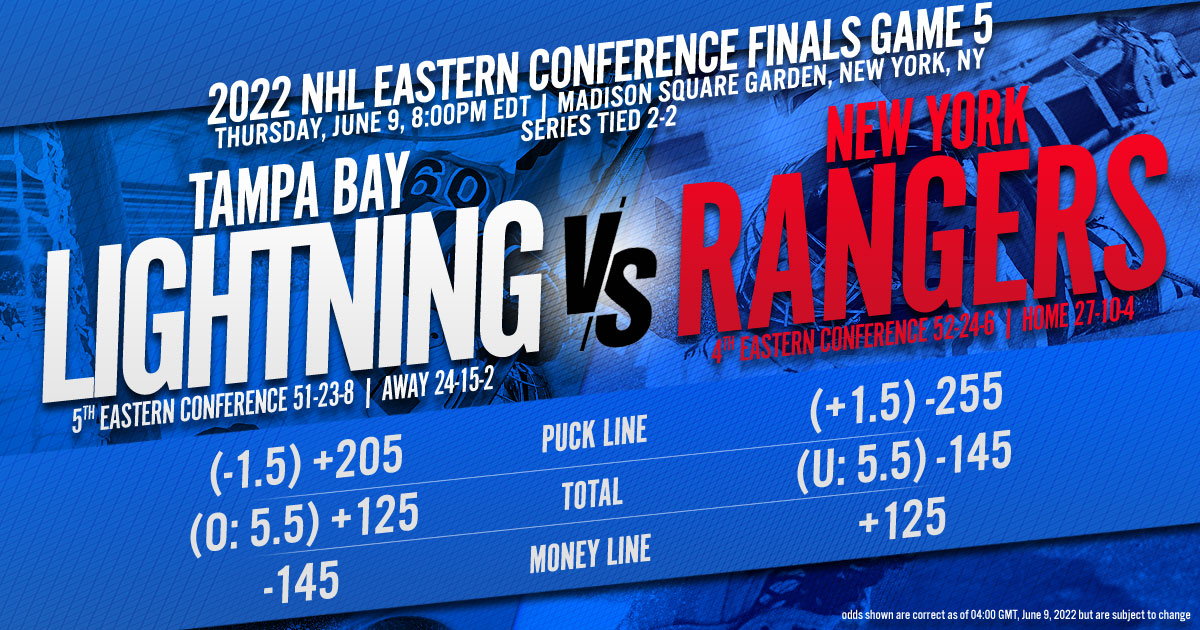 2022 NHL Conference Finals Game 5: Tampa Bay Lightning vs. New York Rangers